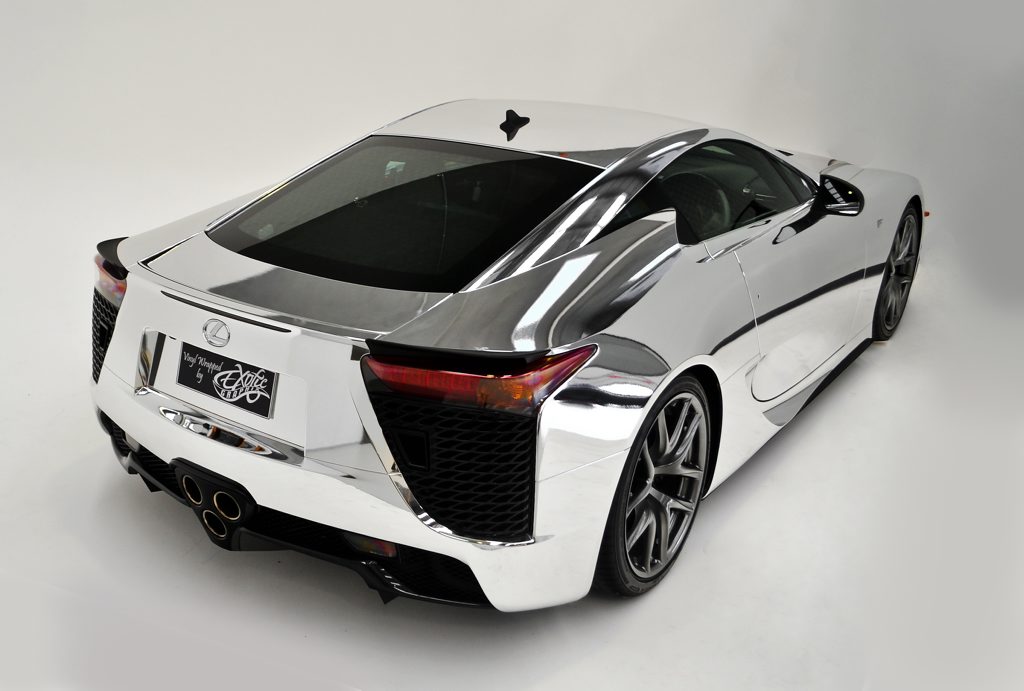 The Lexus LFA in chrome. The Lexus LFA in chrome.